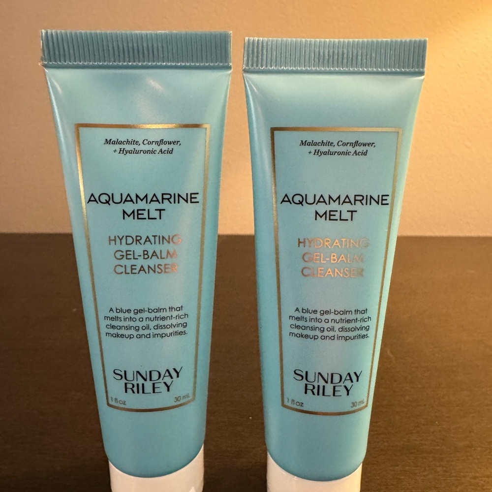 Sunday Riley Aquamarine Melt Cleansing Gel Balm 1 oz 30 ml Travel Size NEW X2